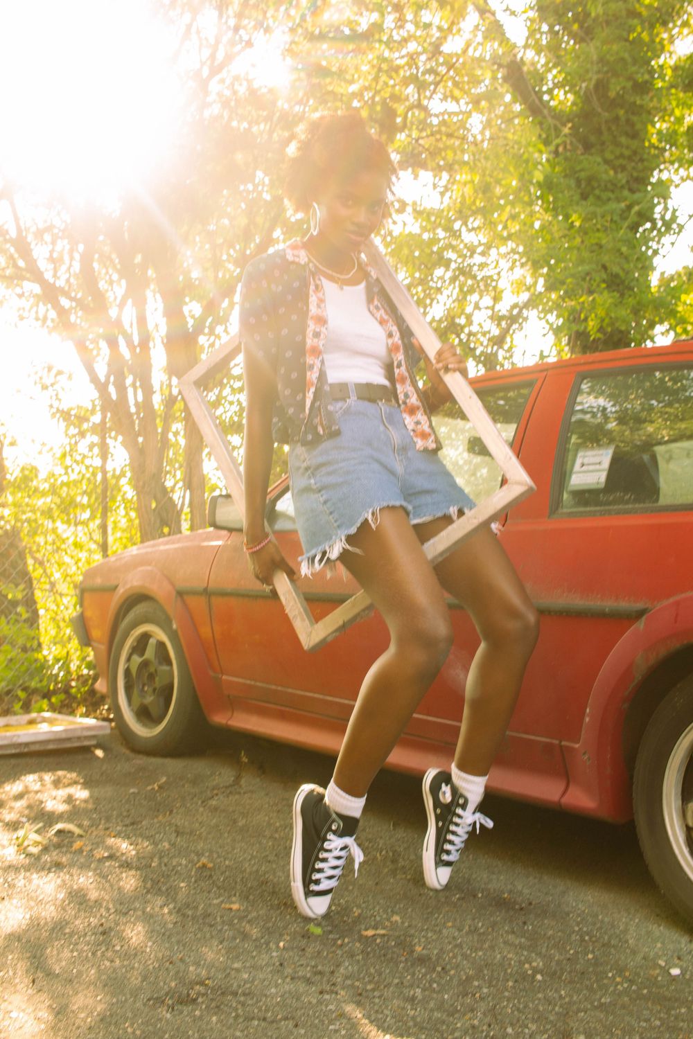 Black Woman Photographer DMV Based Silver Spring MD and Washington, D.C. photographs Converse campaign 80's themed