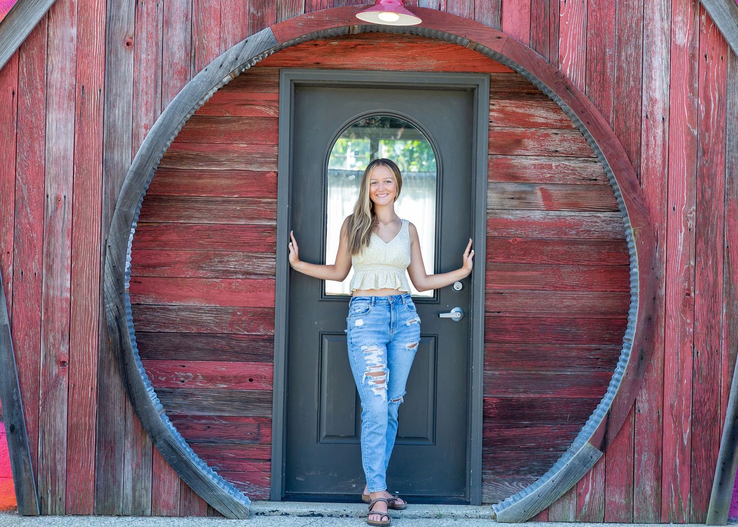 High school senior girl posing for portraits. Beverly Hills, MI