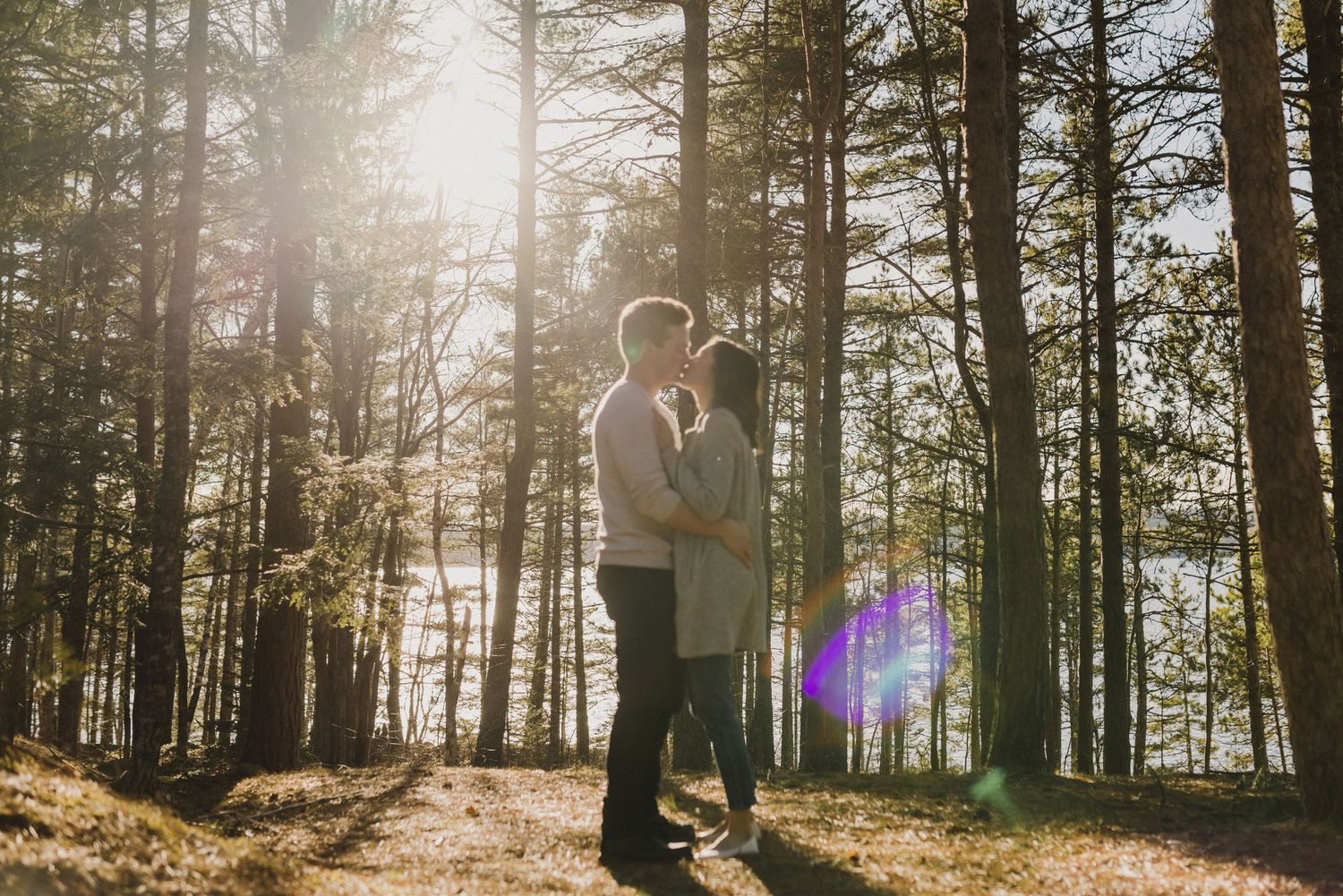 Sunset engagement session at Laurie Lake Provincial Park, Grand Lake, Nova Scotia