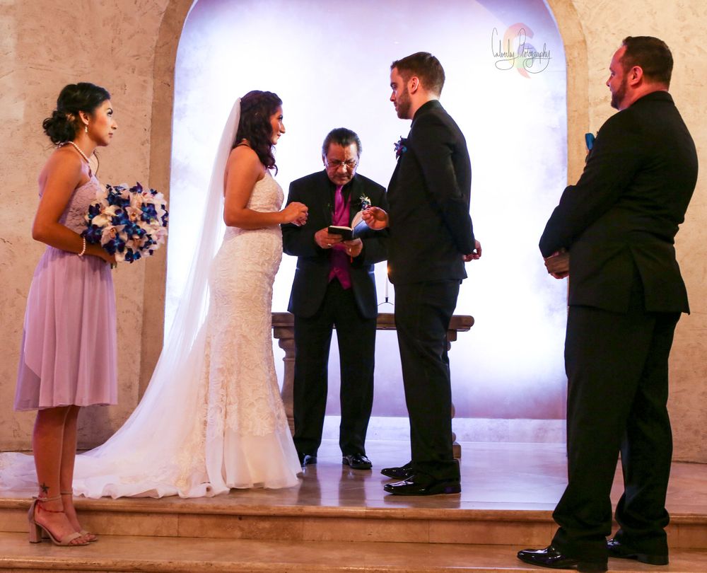 Wedding Ceremony at The Bell Tower on 34th Bride and Groom