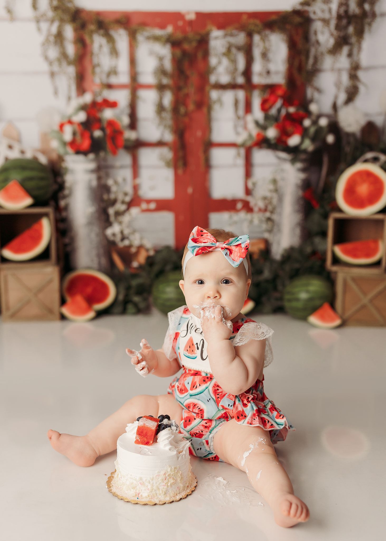 Tulsa cake smash photographer watermelon sweet one