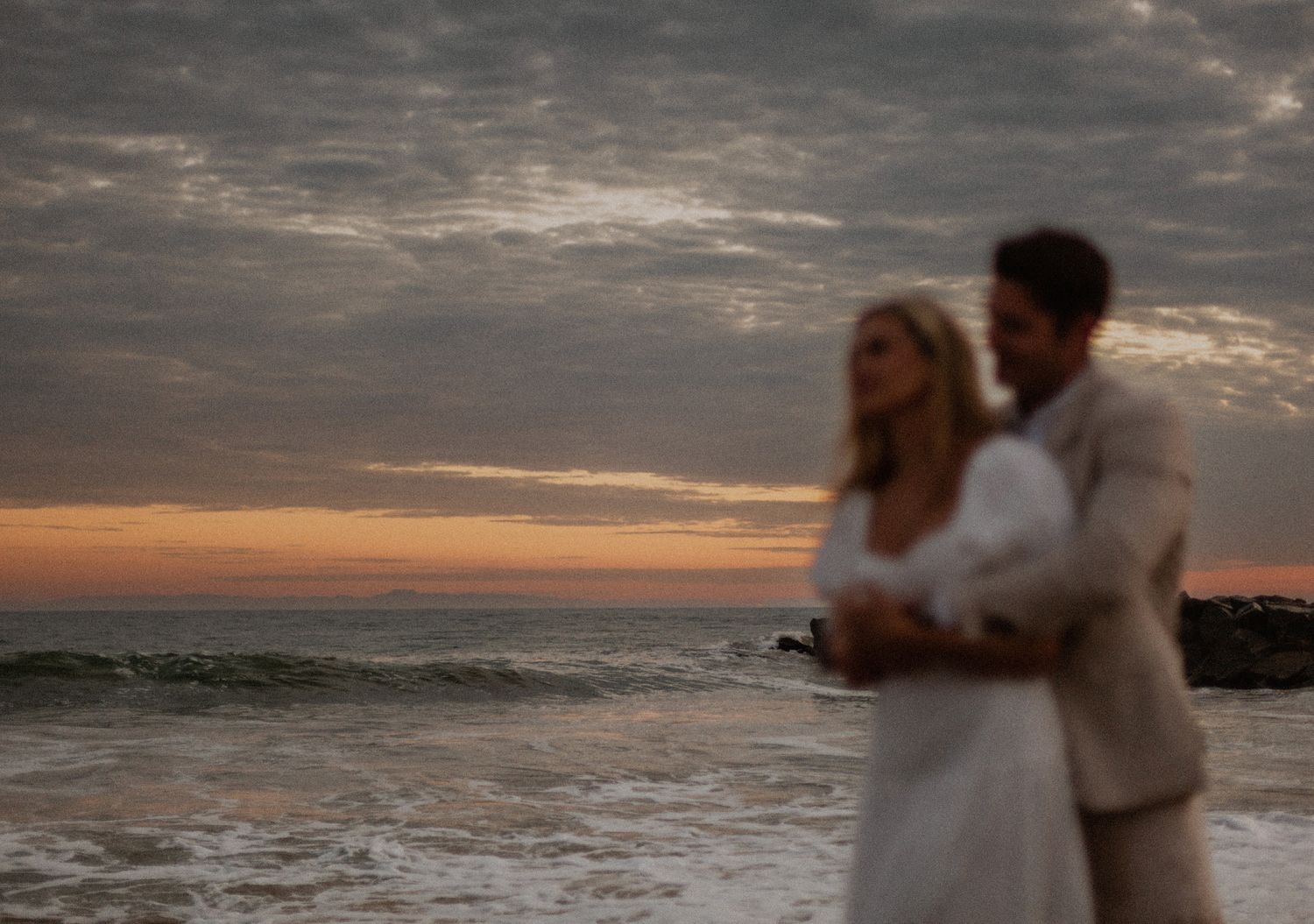 Newport beach sunset couple's engagement shoot during blue hour