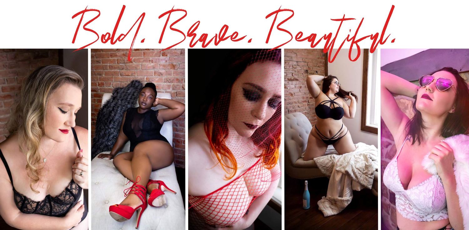 Colorado Springs Boudoir Photographer Elise says her clients are Bold, Brave, and Beautiful, showing 5 clients' images