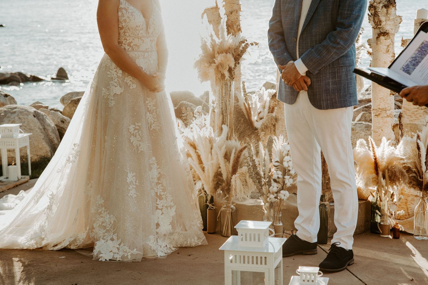 bohemian wedding by the water