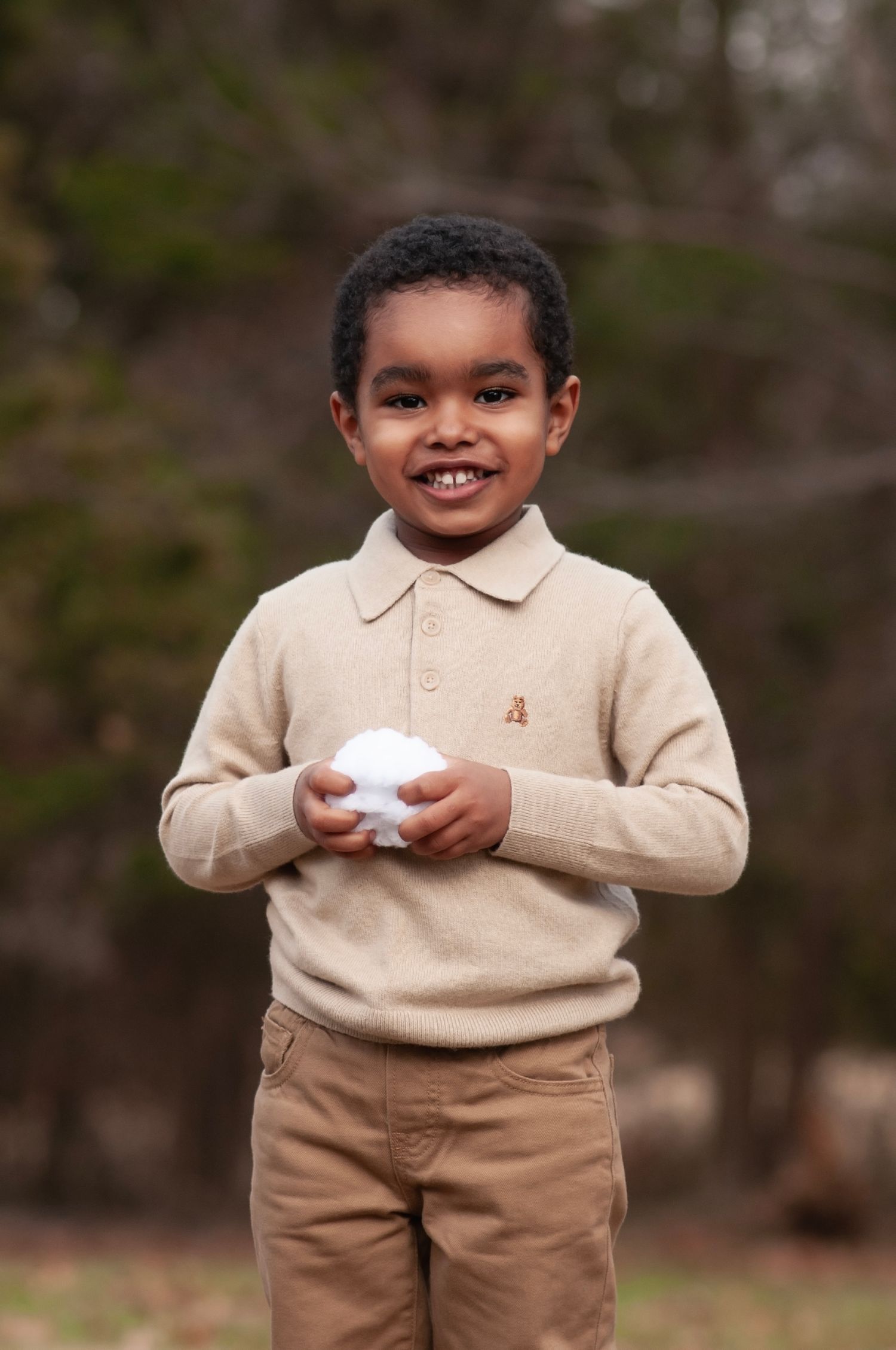three year old boy at Claude Moore Park holiday picture