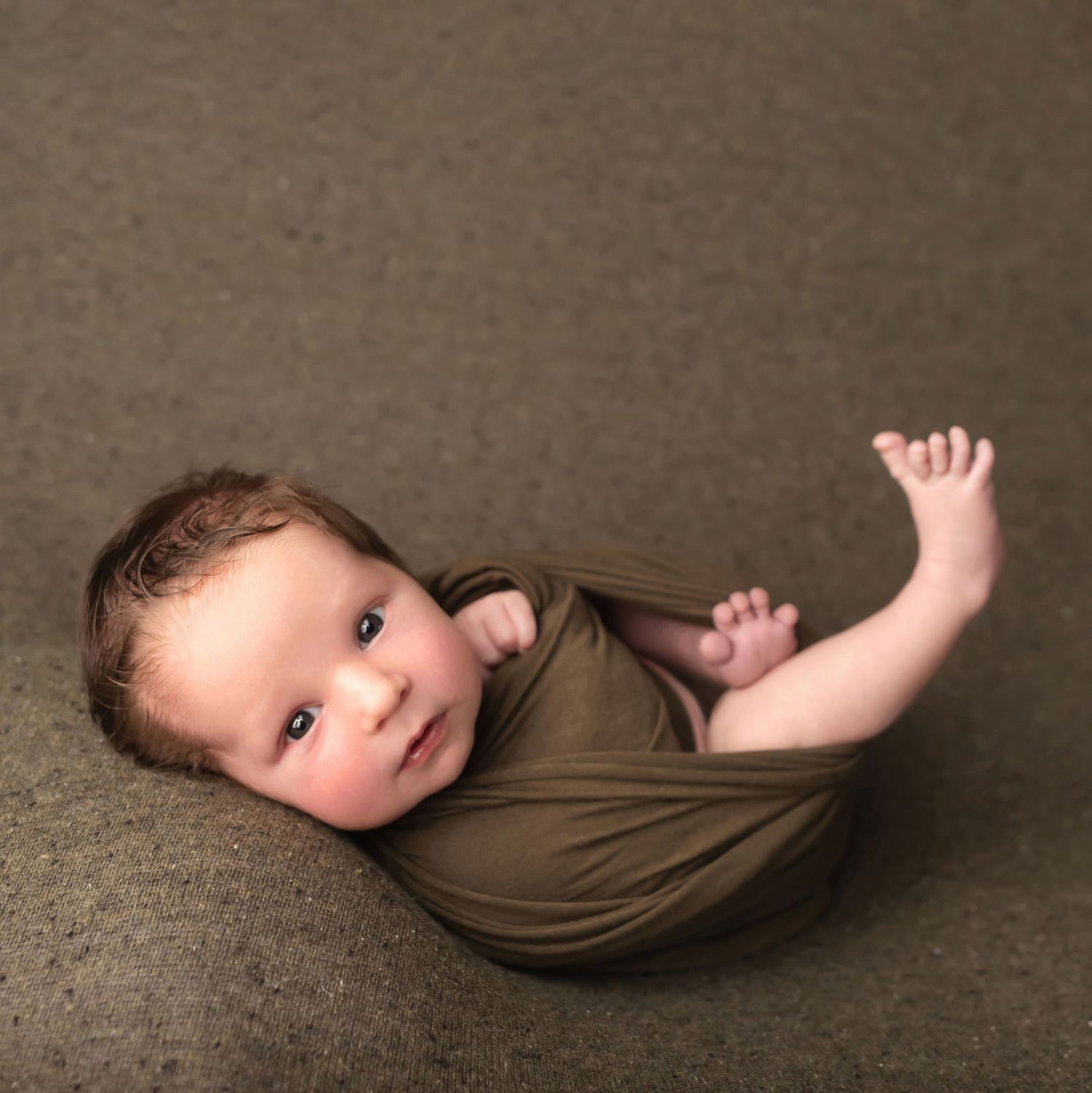 Newborn in olive, taken by Jen Knightstep, Photographer