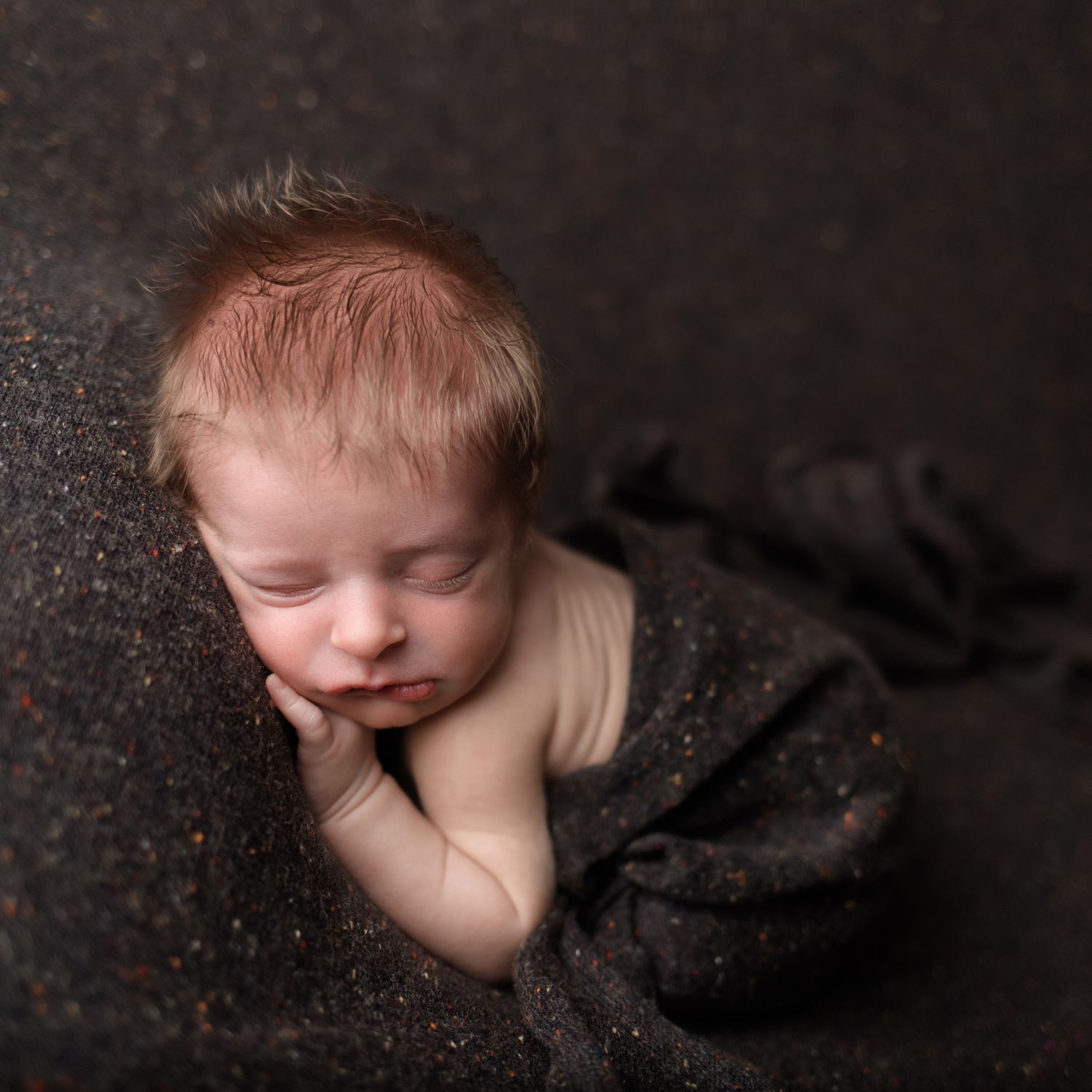 Newborn in black, taken by Jen Knightstep, Photographer