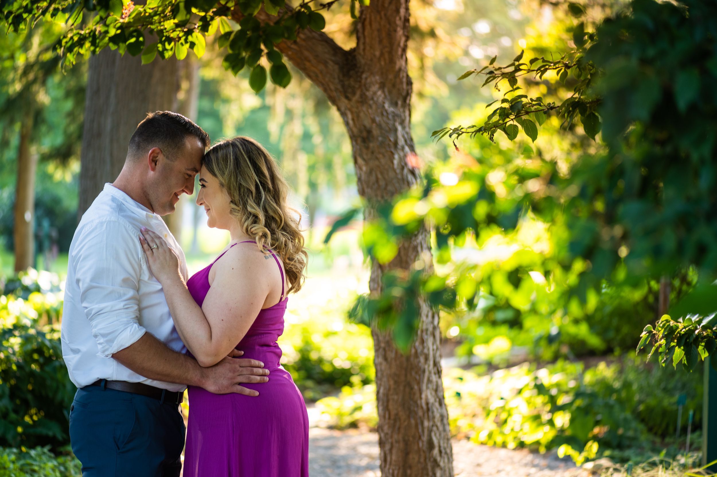 Professional engagement makeup featuring natural, camera-ready beauty for an Orlando couples photography session by bridal makeup artist Kay