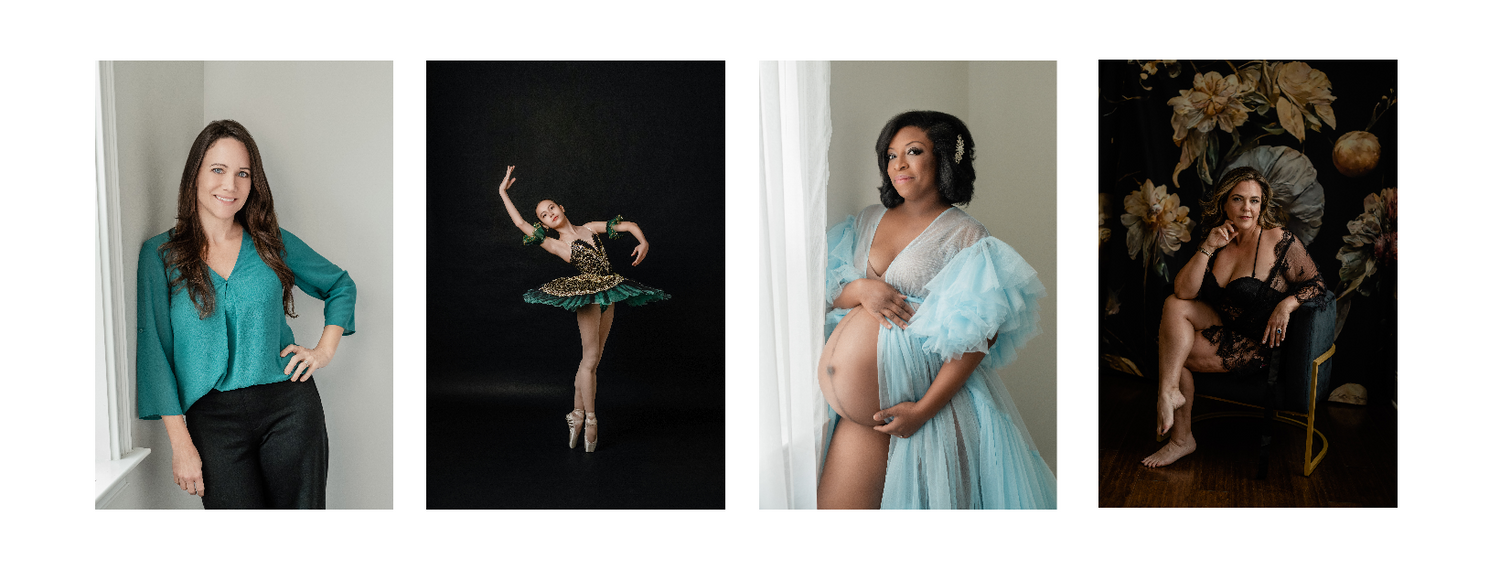 collage- images- headshot- maternity- ballerina- boudoir- Charlotte