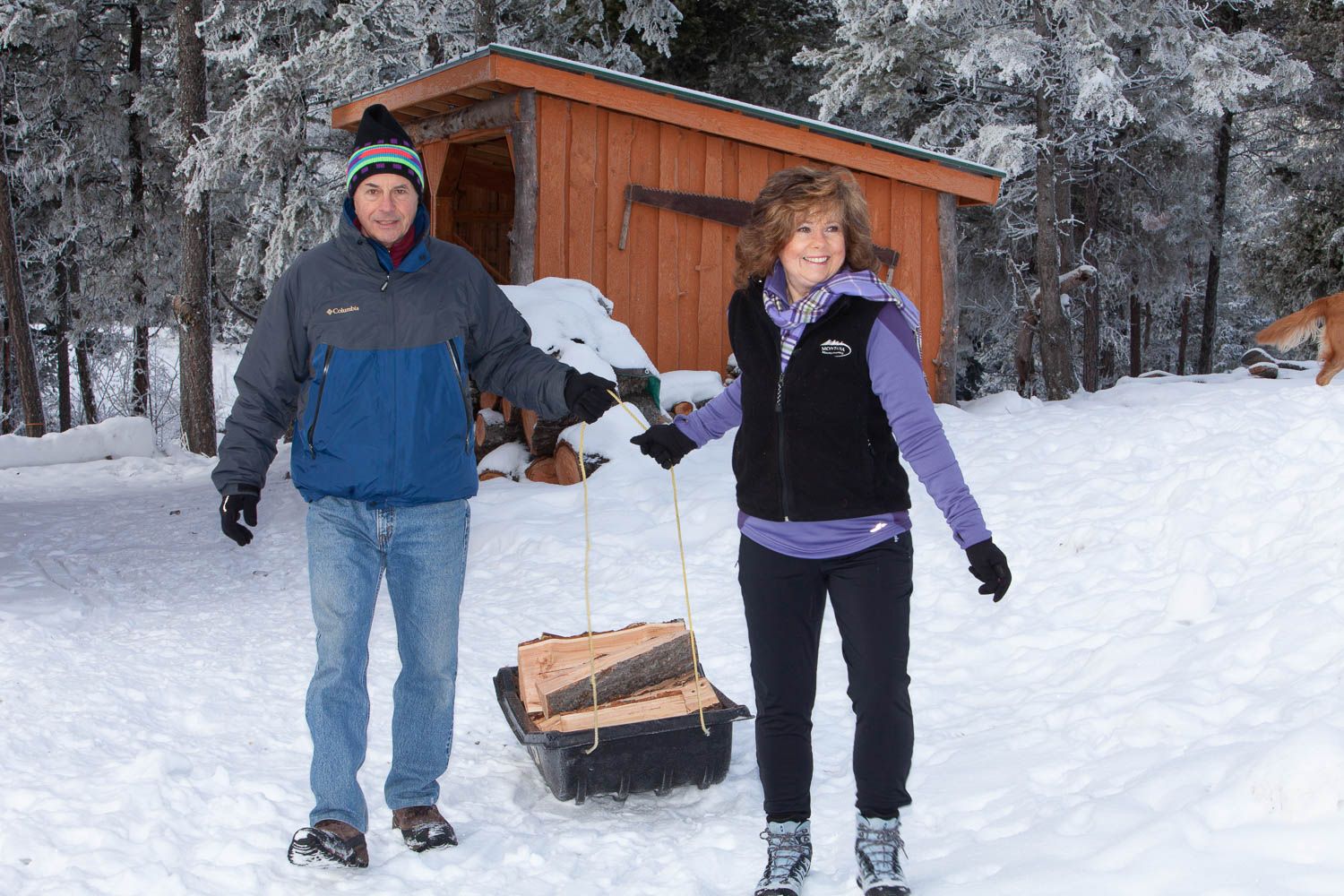 Dick and Dody at their former mountain-top home in Somers, MT