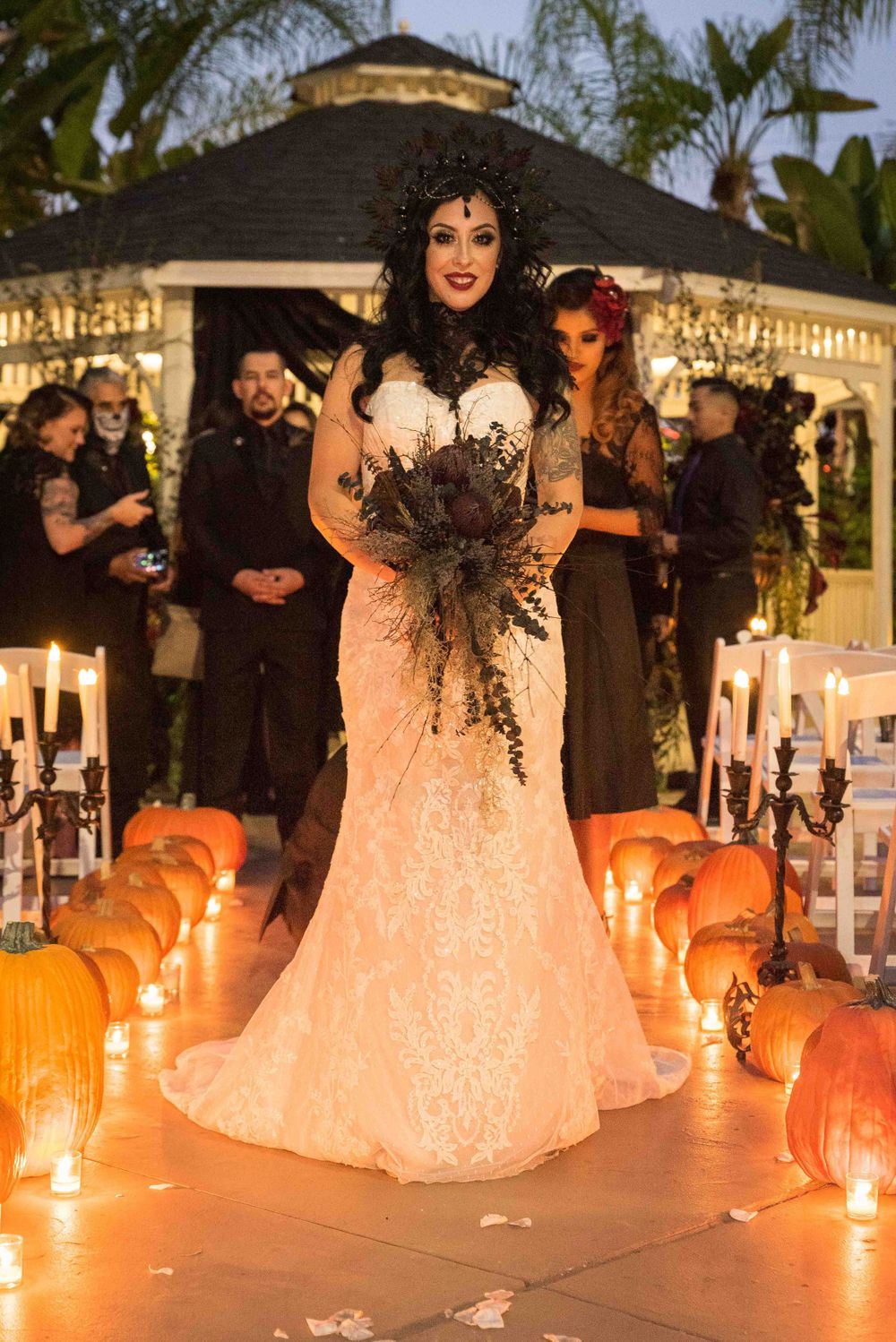 Guests celebrate during a uniquely themed wedding reception. Captured by Chris Cornish Photography.