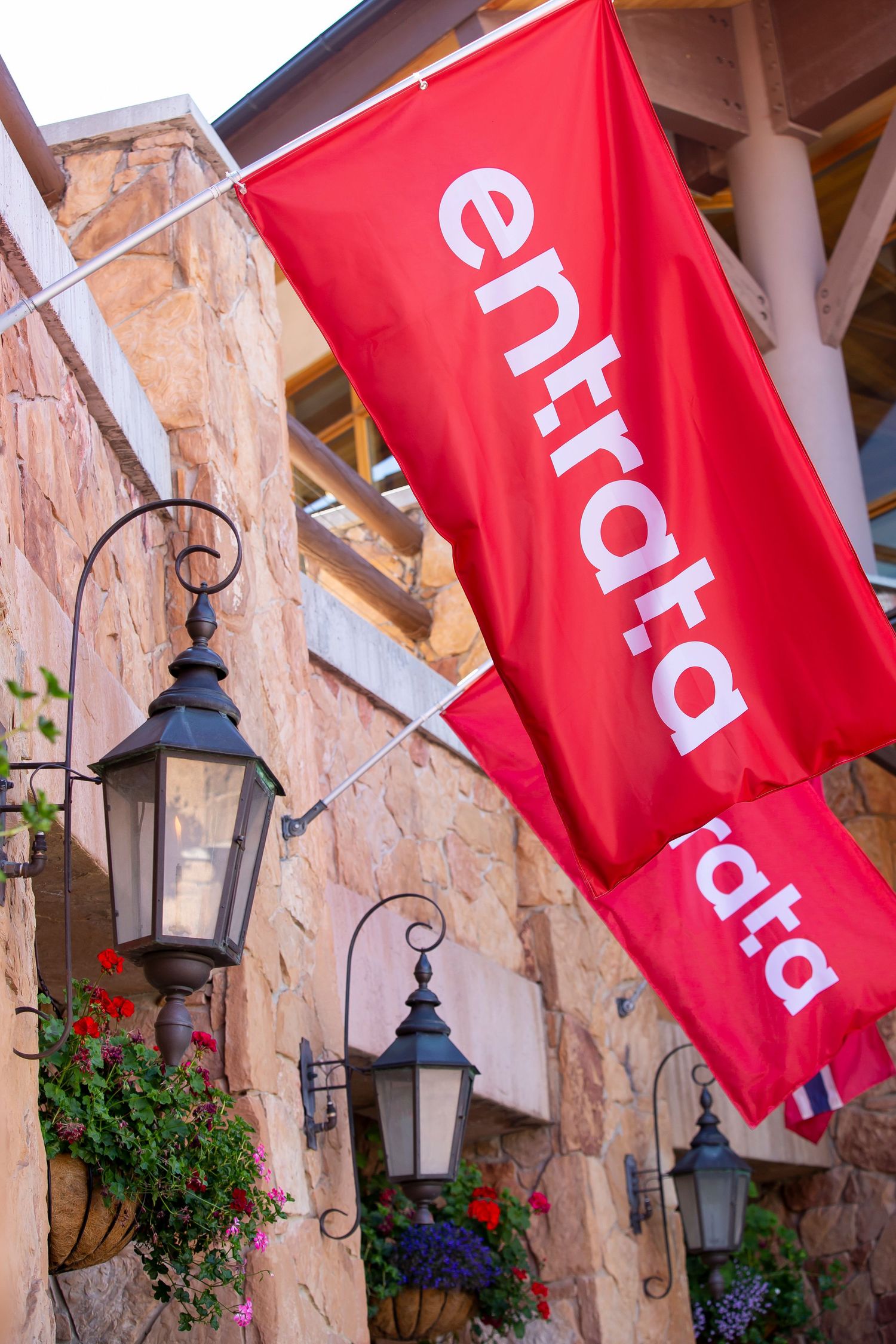 Close up of entrata flag in Park City Hotel