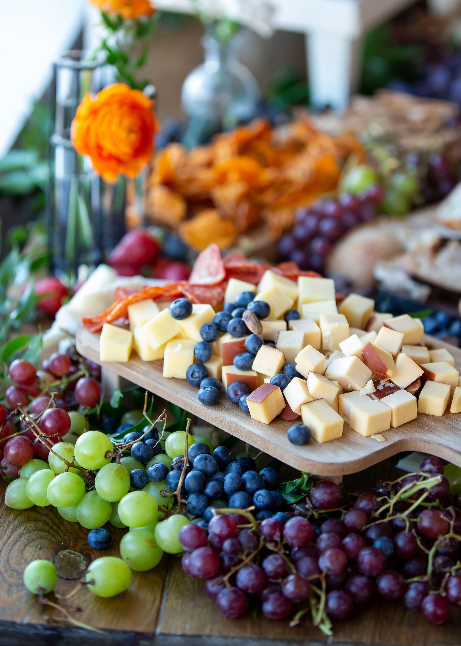 Board of cheese and fruit at event at Fifth Floor in Ogden Utah