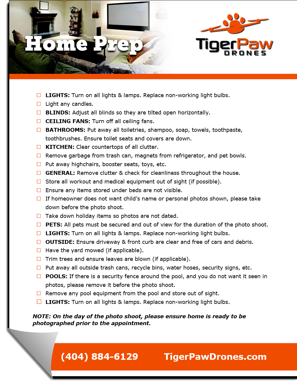 TigerPaw Home Prep Checklist