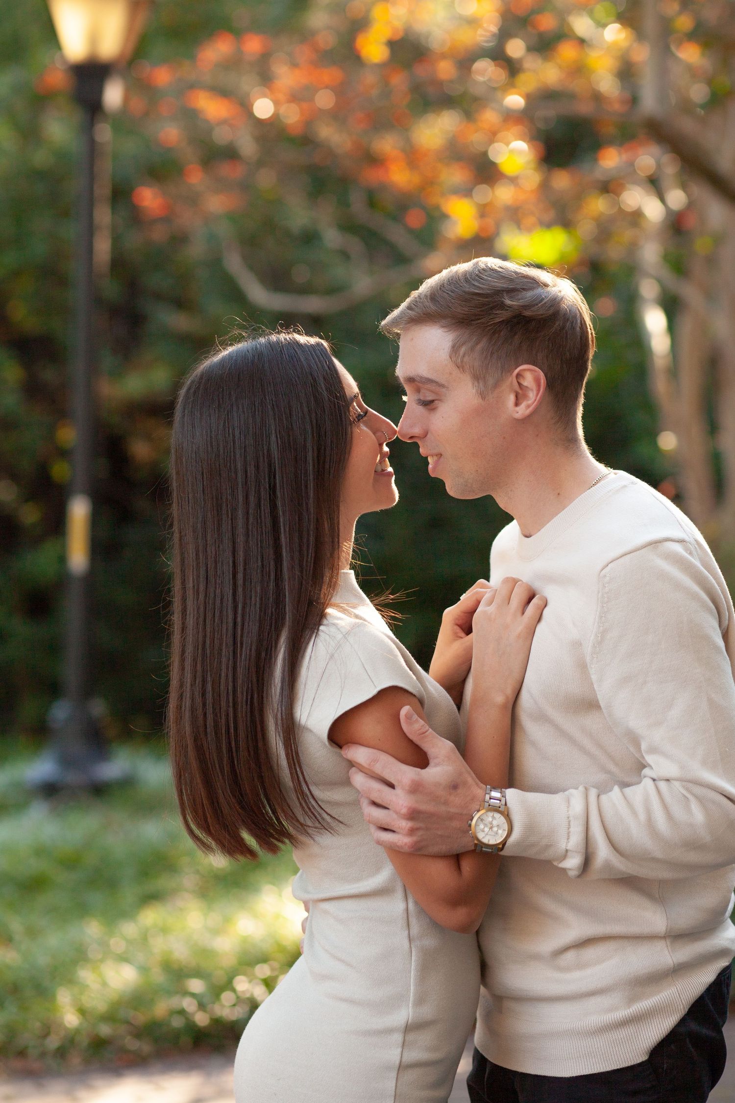 Raleigh, NC Historic Oak View Park Engagement Couple Fall Photography Photo Session