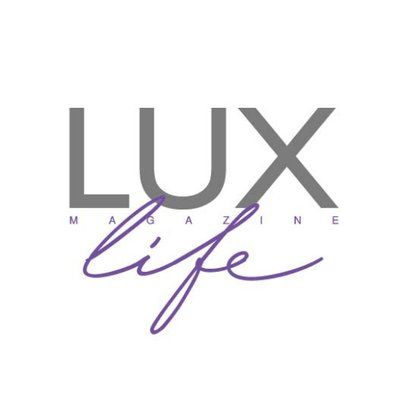 Modern grey and purple logo design for LUX life magazine.