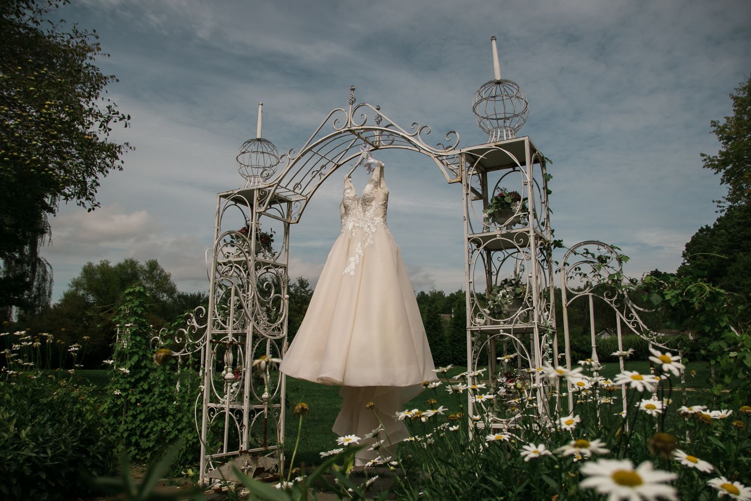 wedding dress garden whimsical fantasy romantic fairy tale whispering trees manor edinboro pa
