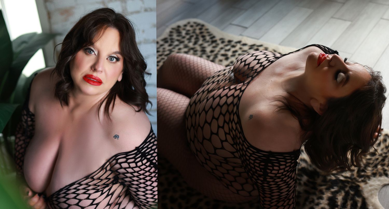 Intimate romantic portrait in leopard print lingerie with moody lighting and dramatic shadows.