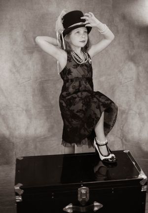 Vintage-style performance photos with black lace dress and piano.