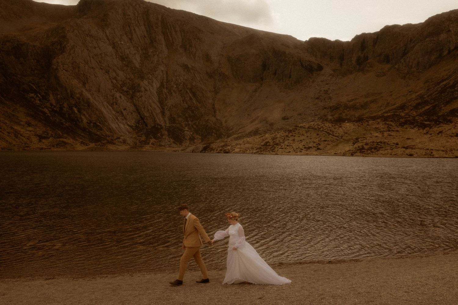 couple walking with nice view