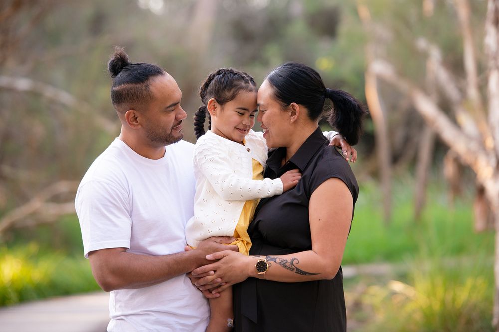 Portrait of young family of three - Kelly Chapman Photographer Perth