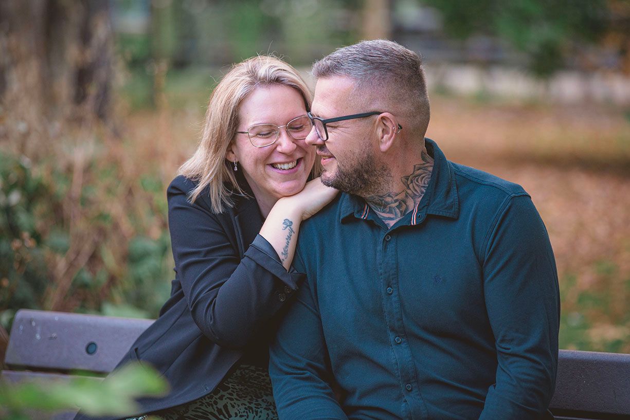 A loving couple enjoying the moment in Elgin