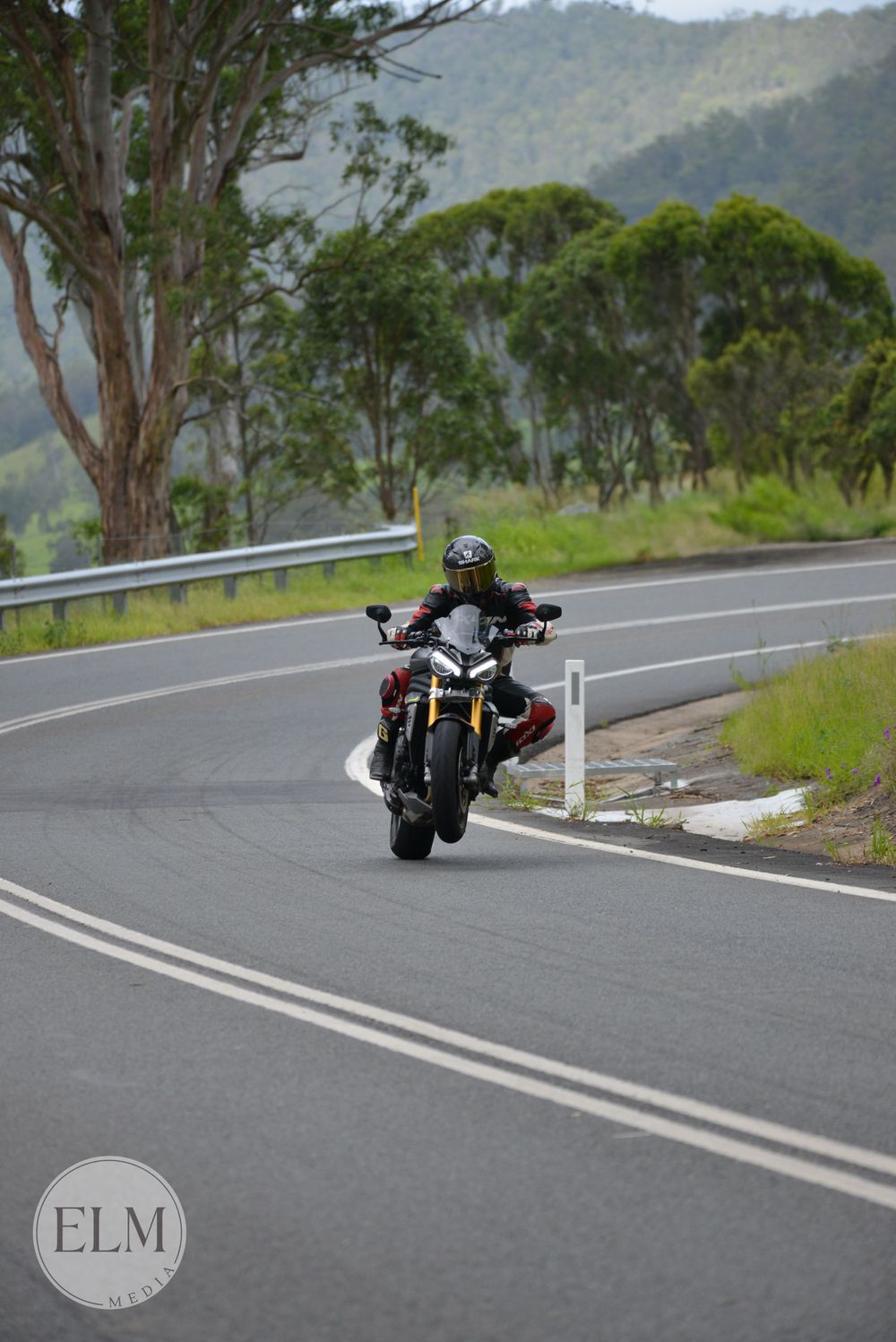 Sports bike in a corner