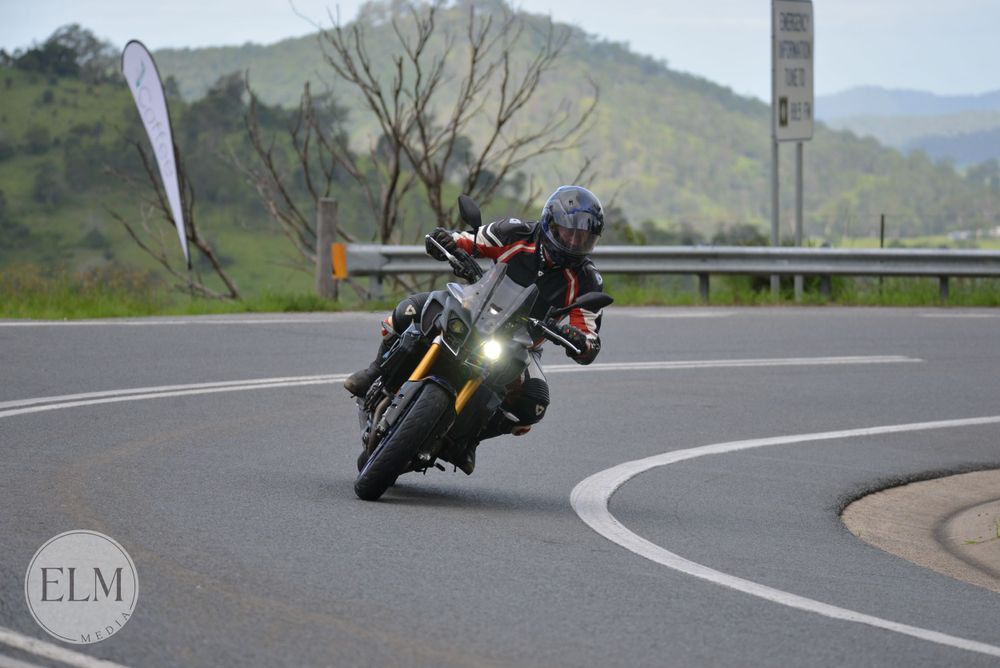 Sports bike in a corner