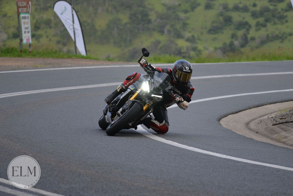 Sports bike in a corner
