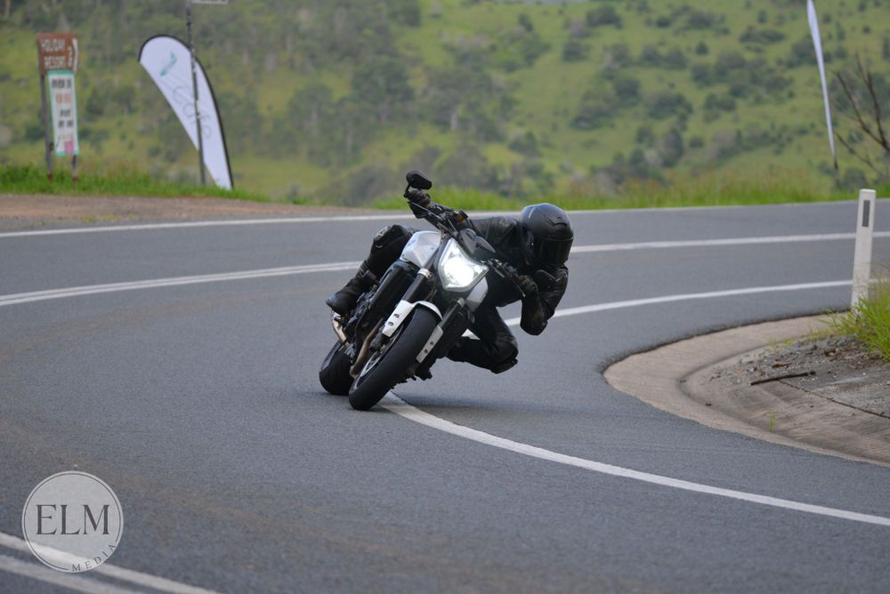 Sports bike in a corner