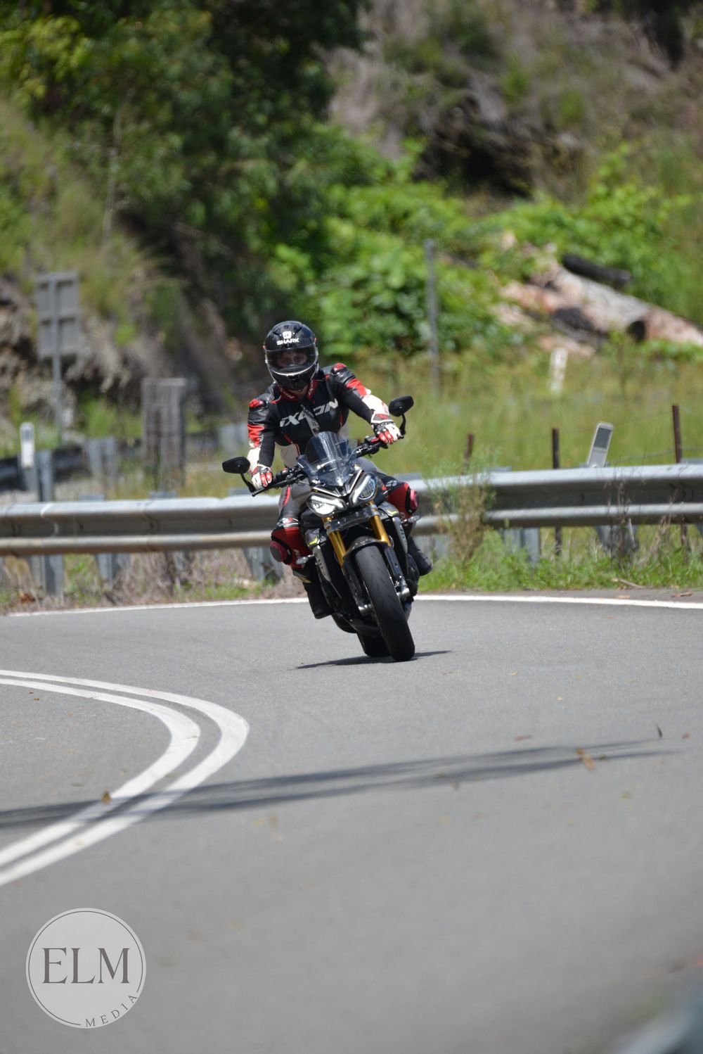 Sports bike on a road