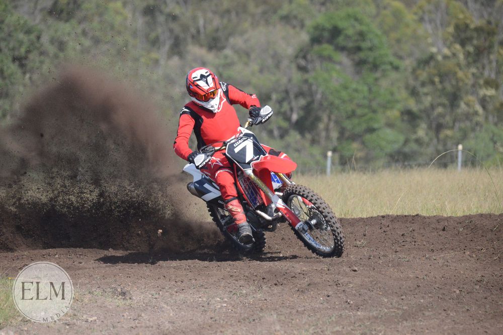 Motorbike flicking up dust