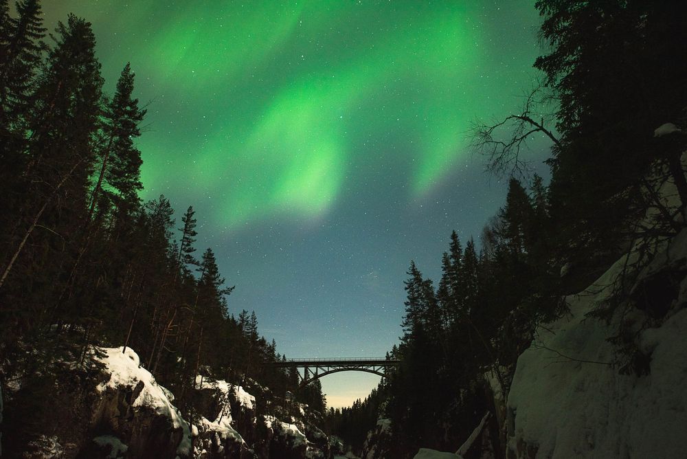 Norrsken över Storstupet i Orsa