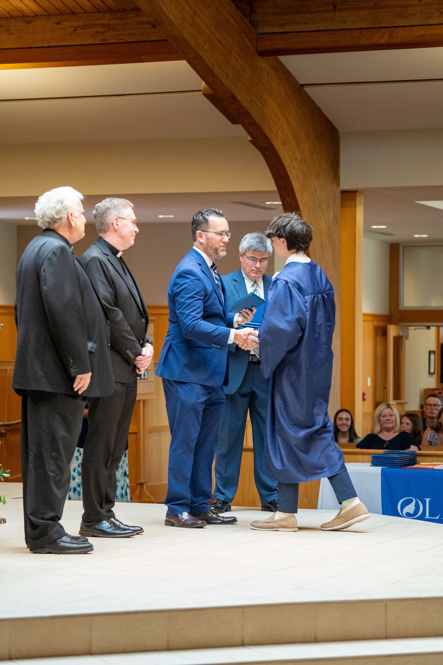 Graduates in a church graduating