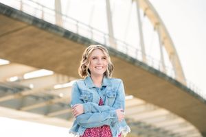 Senior picture in Scioto Mile, Columbus, OH