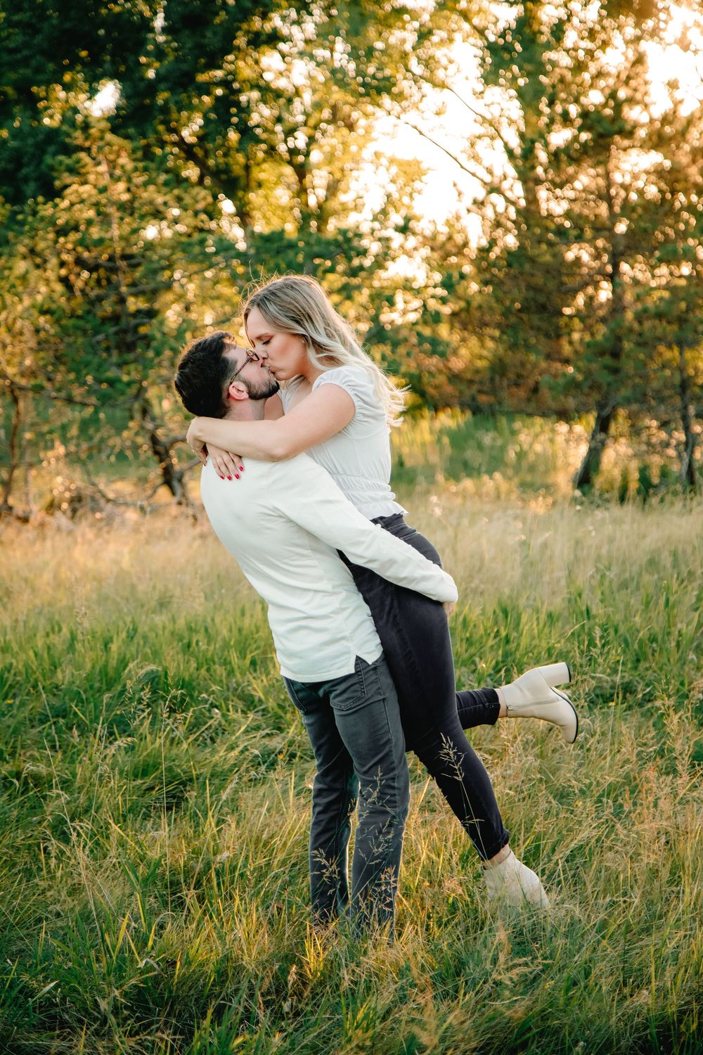 Buffalo Engagement Session at Tift Nature Preserve during Golden Hour.