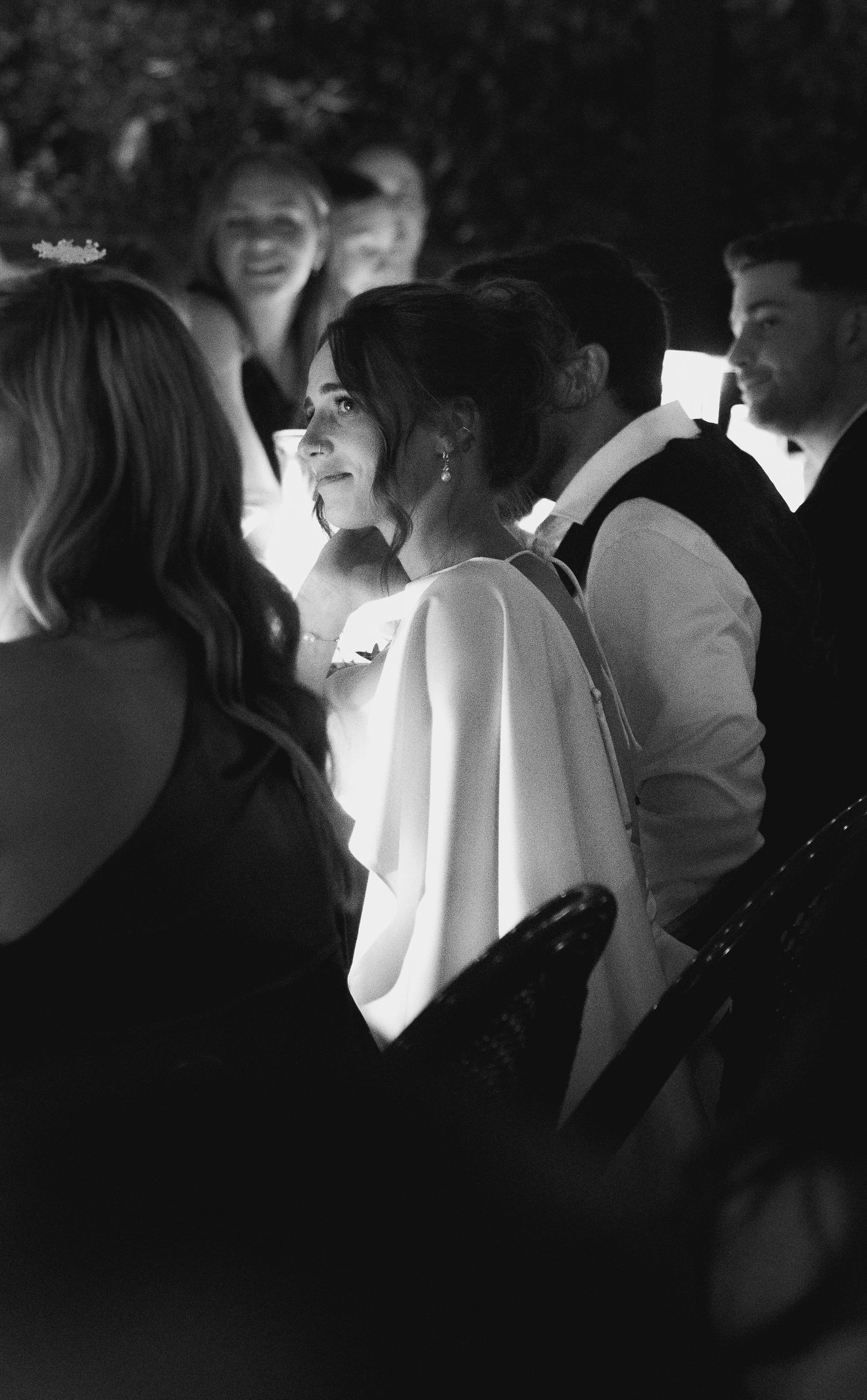 Wedding couple sharing a moment outdoors during their ceremony.