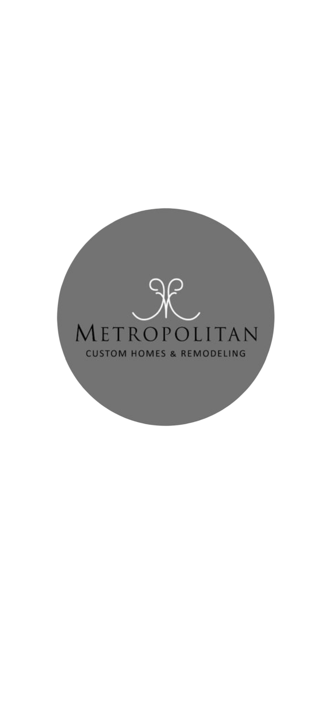 A set of three grayscale logo designs for custom home remodeling companies featuring modern, minimalist oval shapes.