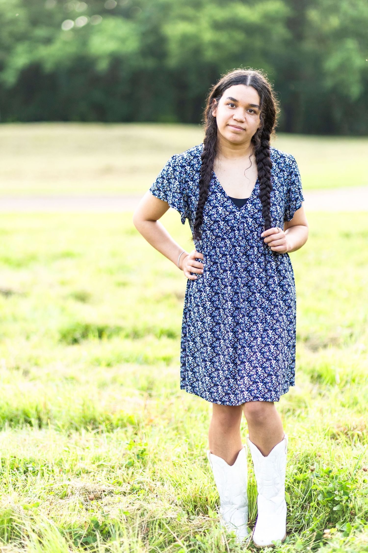 High school senior in field.