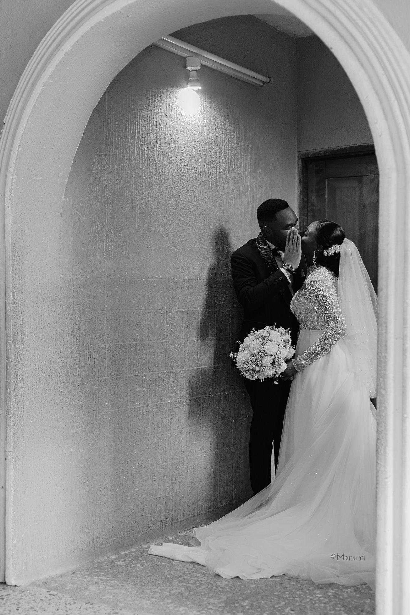 An editorial wedding image captured by Monami Photography