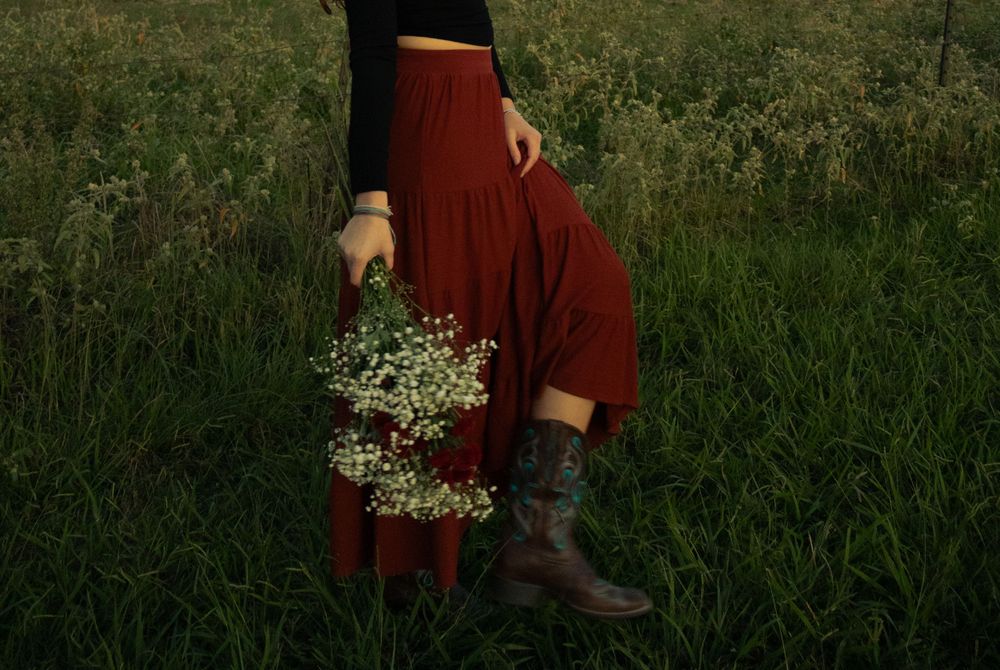 creative detail cowboy girl boots shot
