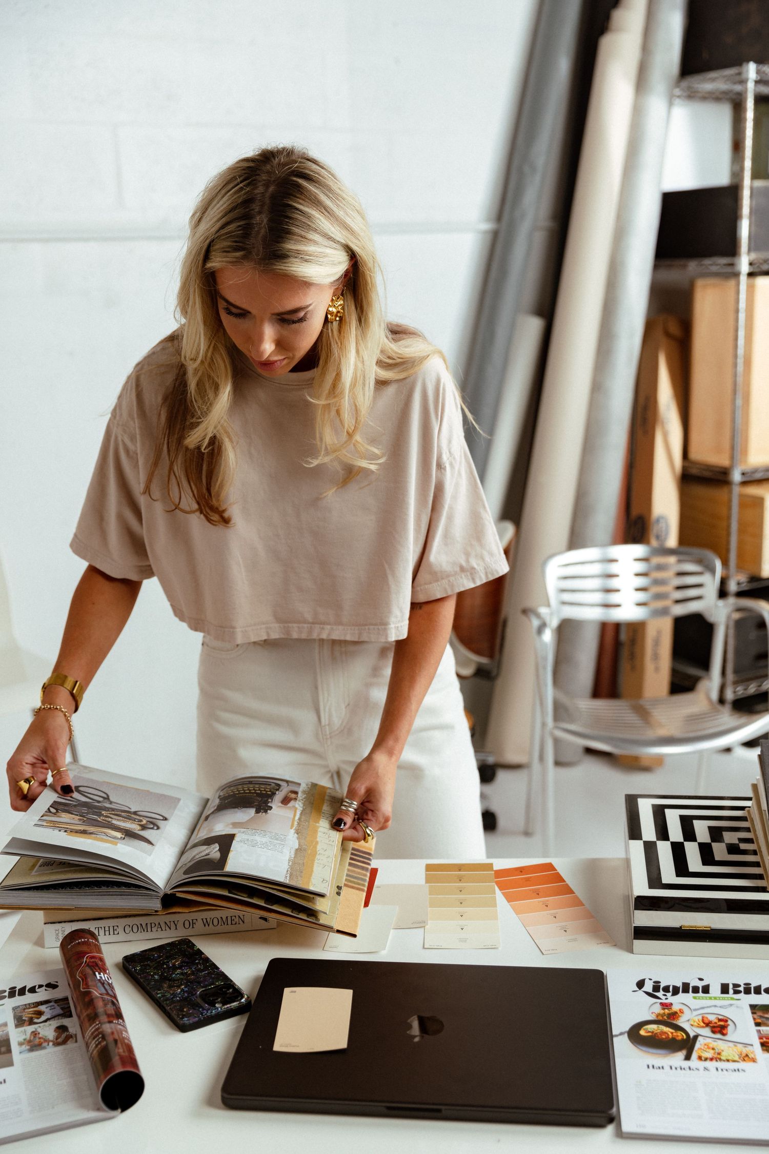 South Florida personal branding photography featuring a designer in a creative studio.