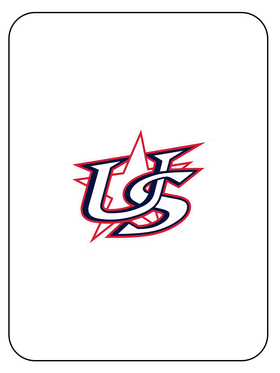 USA baseball team logo featuring bold red, white, and blue lettering with a star and lightning bolt design.