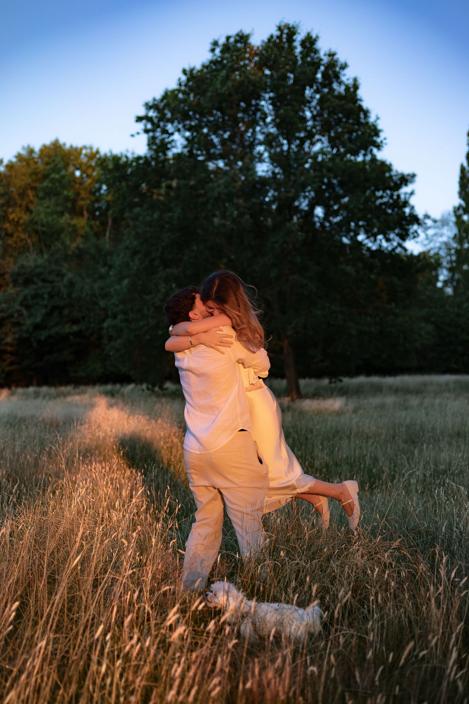 Proposal photography with stunning countryside views.