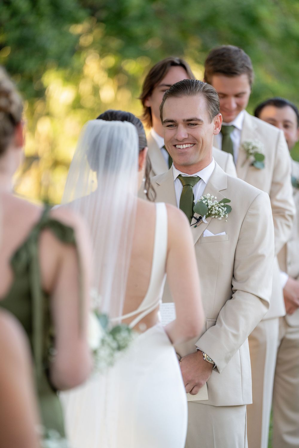 Groom gazing at his bride during the ceremony at Twisted Oak Farm, Vero Beach, FL