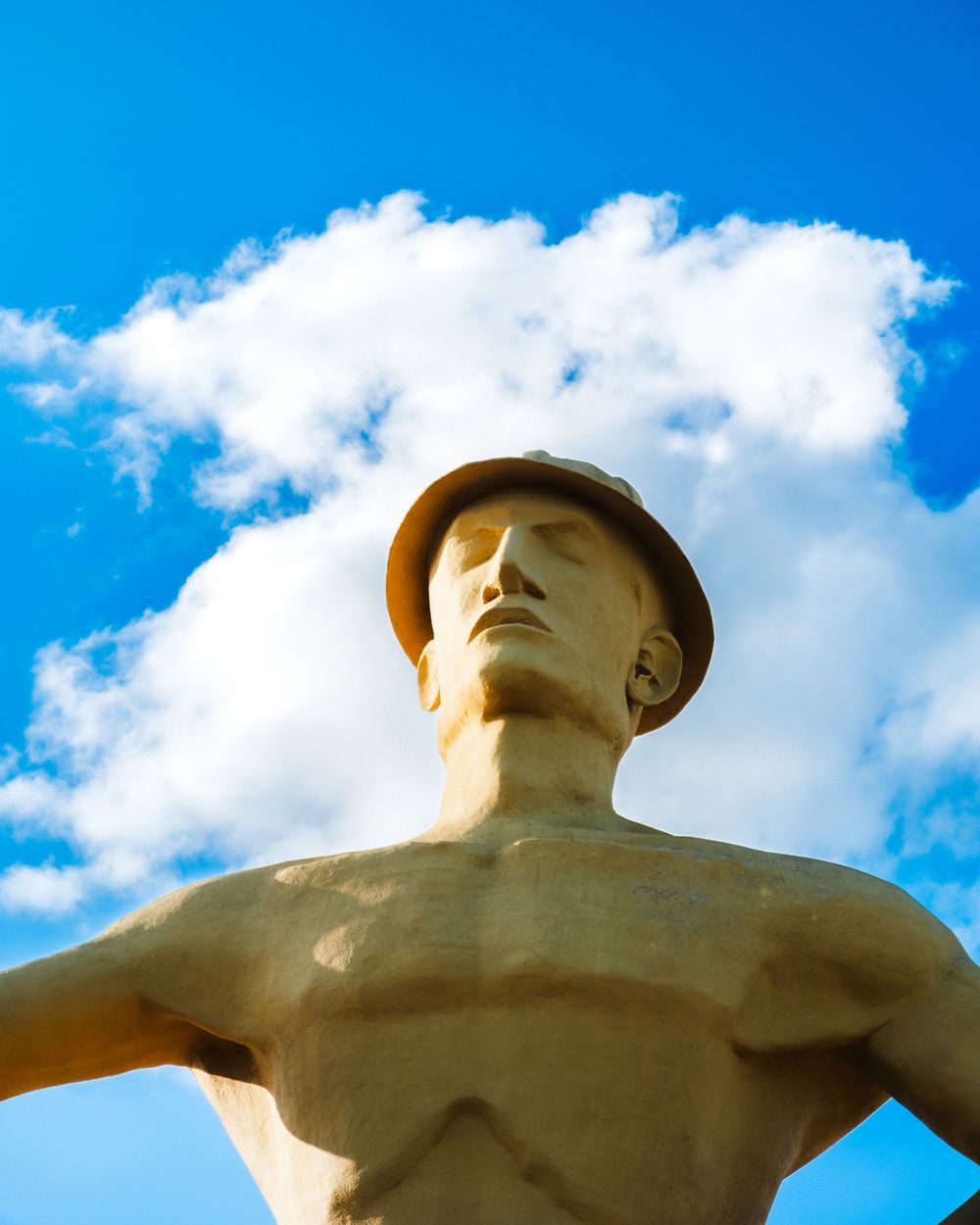 The Golden Driller Statue off Route 66 in Tulsa, OK. June 10, 2026. (David J. Manning)
