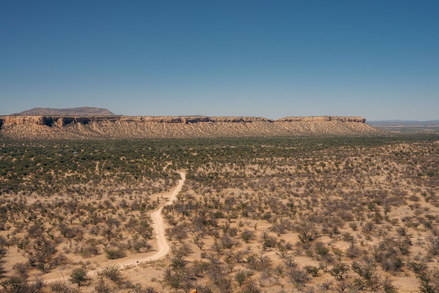paysage namibien avec de grandes barres rocheuses
