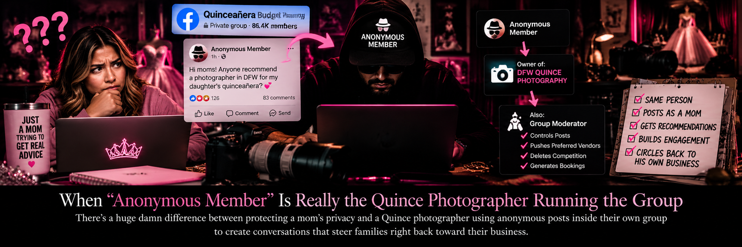 DFW quince mom checking Google reviews left by fellow vendors and comparing those endorsements with honest feedback from actual quince famil