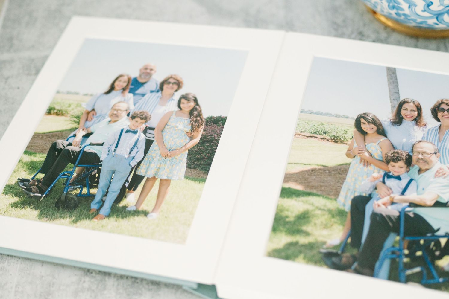 Heirloom photo album preserving family vacation memories with Lindy Rebro Photography, serving Amelia Island and Fernandina Beach.