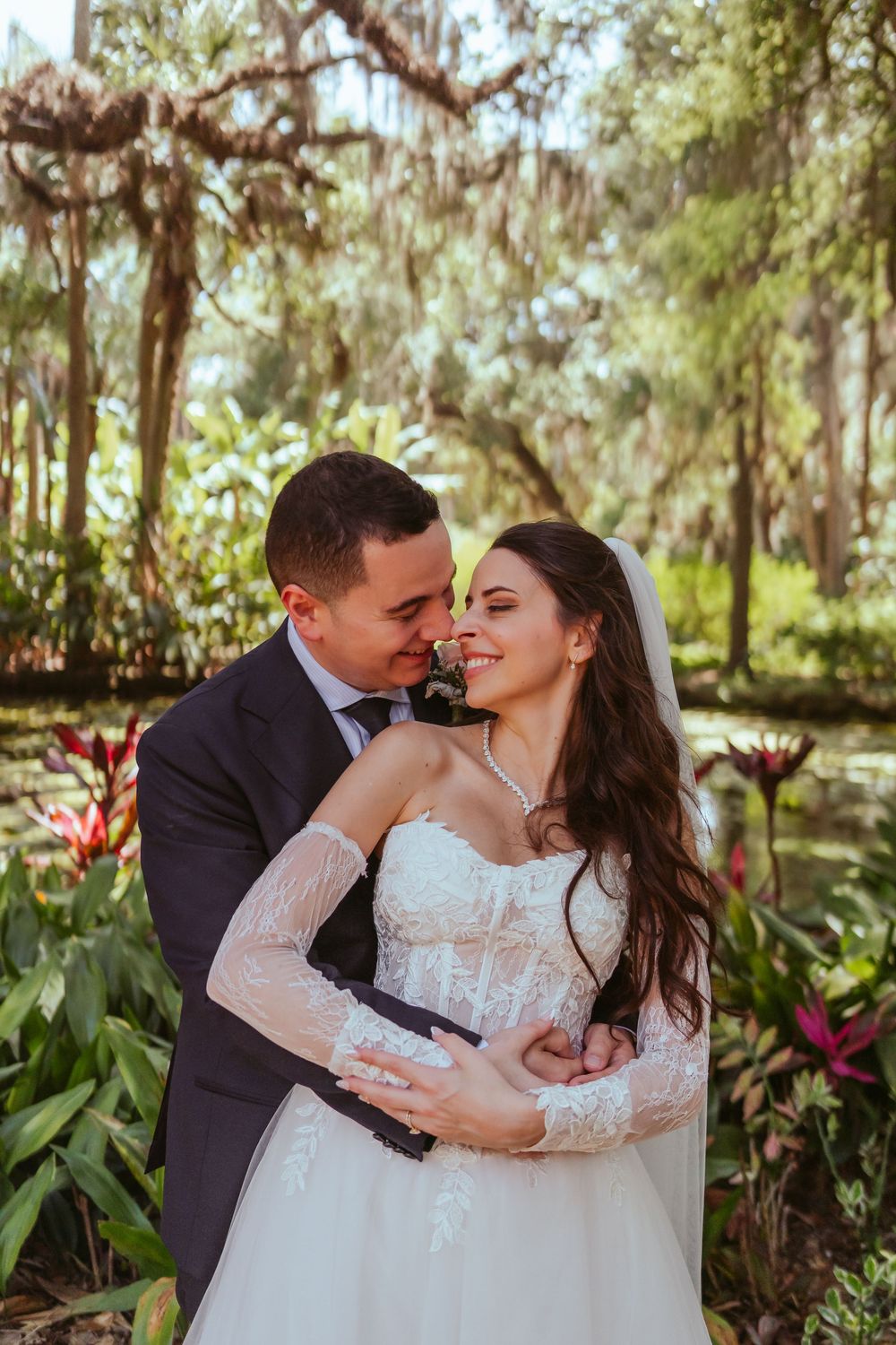 Washington Oaks Gardens State Park Wedding in Palm Coast, Florida. Bride and groom wedding photography portraits.